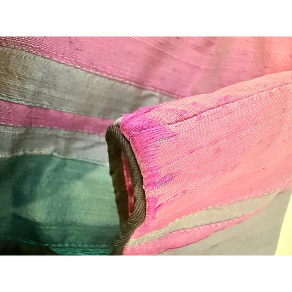 Unique Skyline Geometric Patchwork Vest Women's Artsy Boho Festival Size Lg - Picture 12 of 12